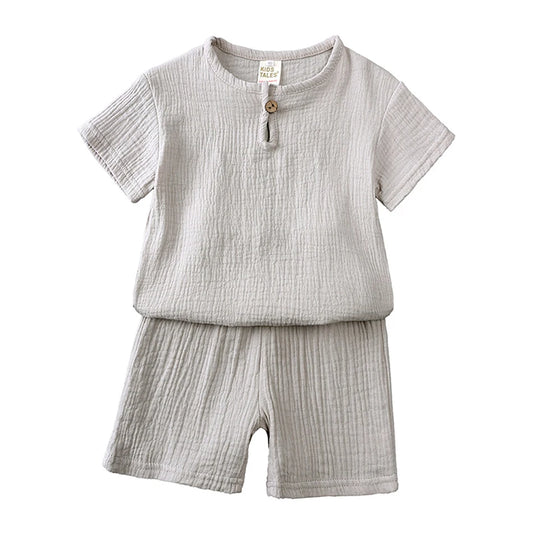 2-8 Years Children Muslin T Shirt and Shorts Set