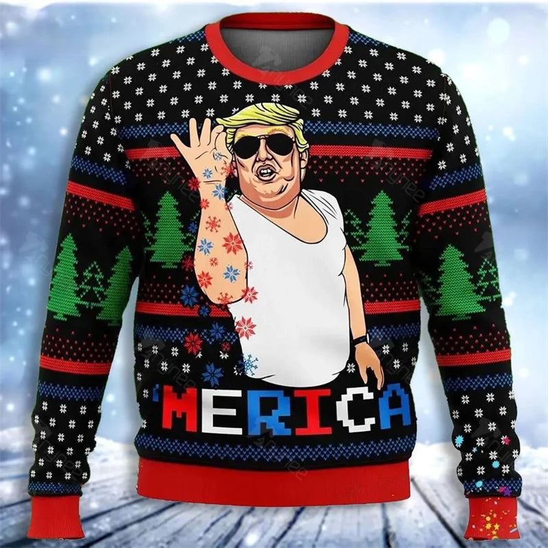 3D Printed Donald Trump Christmas Sweatshirt